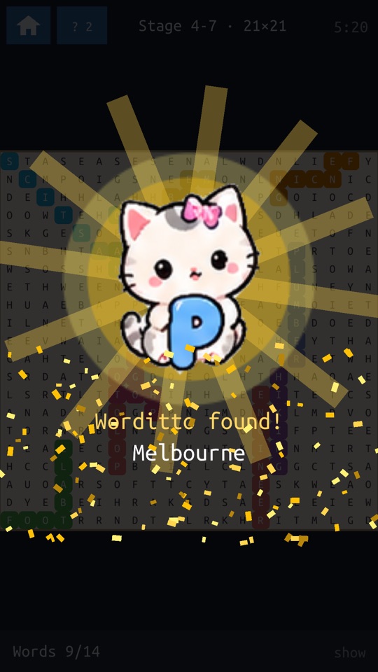 A Worditto found