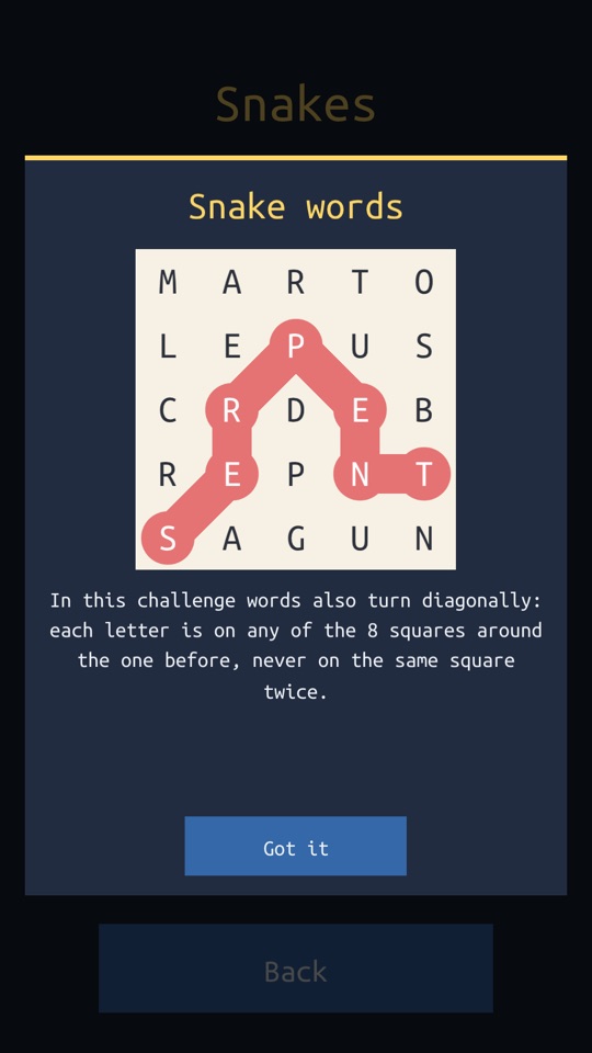The snakes help screen
